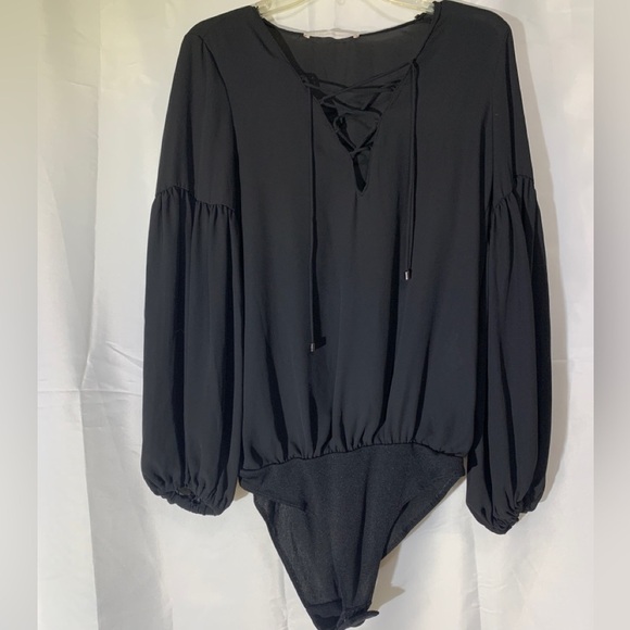 Zara black, long sleeve, body suit, top size M - Picture 2 of 9